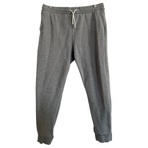 Hill City Thick Fleece Lined Gray Sweatpants Drawstring Pockets Soft Comfy-L